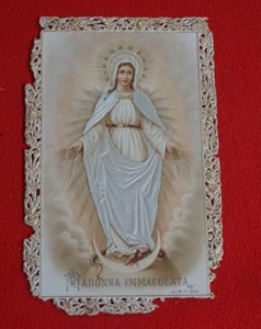 Santino Merlettato e rilievo Madonna Immacolata 1895 A.& M.B. - Picture 1 of 3