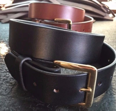 1 1/2" PESADO CUERO REAL TRABAJO PISTOLA CCW FUNDA CINTURÓN DE VESTIR-AMISH HECHO A MANO-1.5 Foto 1 de 4