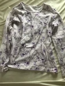 White Stag NEW top for bed or outdoor wear, cotton Womens 2X floral purple/white - Picture 1 of 4