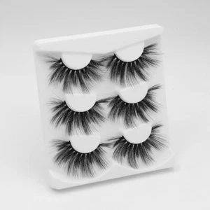 3 Pairs 5D Mink False Eyelashes Wispy Cross Long Lash Thick Soft Fake Eye Lashes - Picture 1 of 9
