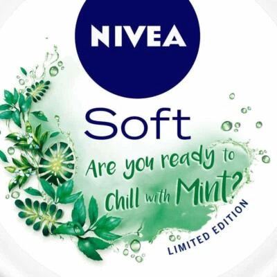 3x NIVEA Soft Light Moisturizer Cream For Face Hands and Body 100 ML Chill Mint - image 1 of 4