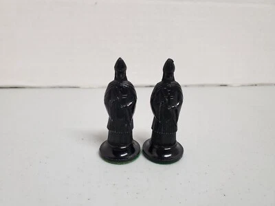 2 Black Bishop Chess Pieces Replica 11th Century Figures Kingsway Florentine - Image 1 of 3