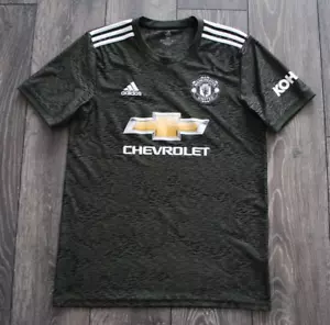 MENS MEDIUM MANCHESTER UNITED AWAY FOOTBALL SHIRT 2020/2021 CAMOUFLAGE GREEN - Picture 1 of 9