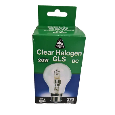 Bell 28w 240v BC B22 Clear Halogen GLS Energy Saving Bulb 05208 - Image 1 of 4