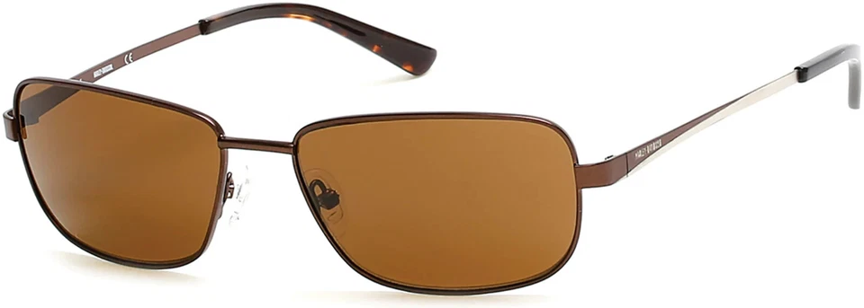 Harley Davidson HD0909X 49E Brown Metal Rectangle Sunglasses Frame 58-16-140 New - Image 1 of 1
