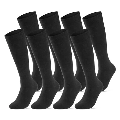 4 | 8 pairs of knee socks men women black cotton with comfort waistband seamless - Image 1 of 4