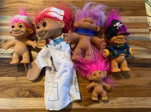 Vintage Troll Lot -1986 DAM 5" Russ 3” Mini DAM Pirate Dr. Hand Puppet And More - Picture 1 of 15