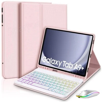 For Samsung Galaxy Tab A9 Plus 11" 2023 Tablet Smart Case Backlit Keyboard Mouse - Image 1 of 4