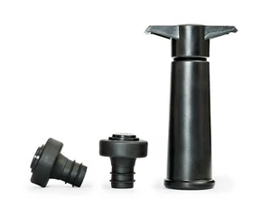 Wine Saver Vacuum Pump and Stopper —3 pc set, Reusable, Extend Life up to 10 day - Picture 1 of 12