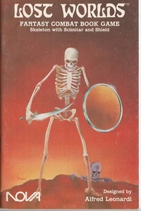 Verlorene Welten Skelett Mit Krummsäbel Und Schild Fantasy Kampf Buch Spiel Nova - Bild 1 von 1
