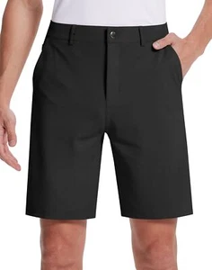 Mens Golf Dress Shorts 9 Inch Inseam with 5 Pockets Stretch Lightweight Quick... - Picture 1 of 7