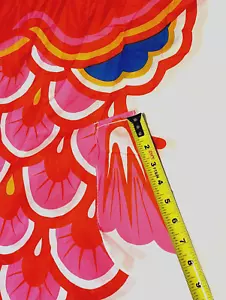 GIANT ATQ c 10 FT 1970's Mid Mod Japanese Pink Koi Fish Windsock Koinobori Decor - Picture 1 of 12