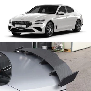 Carbon Wrapping Rear Trunk Wing GT Lip Spoiler (Fits: 2023 2024 Genesis G70) - Picture 1 of 10