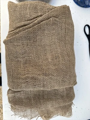 8 oz Jute Burlap Fabric - 72” in Wide selveged edges x 3 Yards 18 sq. feet - Image 1 of 2