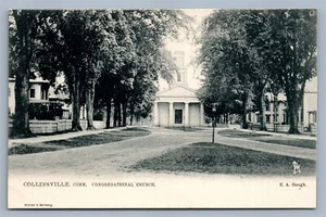 COLLINSVILLE CT CONGREGATIONAL CHURCH ANTIQUE POSTCARD - Picture 1 of 2