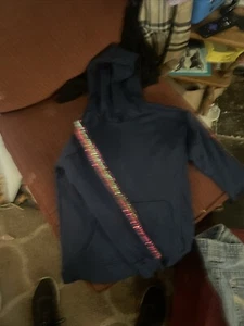 Girls Hoodie Sweatshirt Navy Blue, Striped Sequins size XL Wonder Nation - Picture 1 of 5