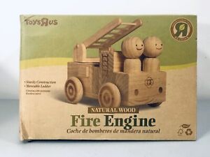 2008 Toys R Us moteur d'incendie en bois naturel RARE !