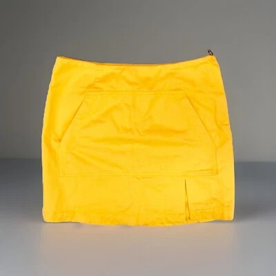 "Minifalda de mezclilla Marc By Marc Jacobs de colección 15"" amarilla talla 2 bolsillo canguro" Foto 1 de 4