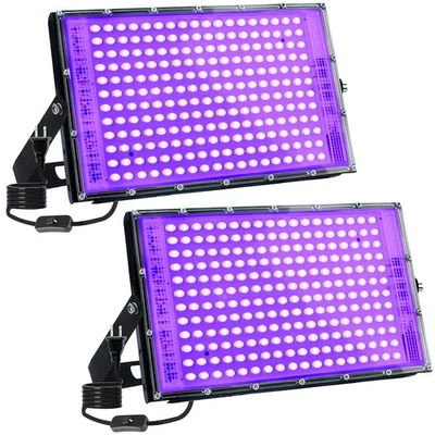 2 Pack 150W LED Blacklight, UV Black Lights for Glow Party, IP65 Waterproof O... - Image 1 of 4