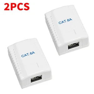 2x Cat6A Surface Mount RJ45 Socket Single Port for Ethernet Network Cable Tool S - Afbeelding 1 van 4