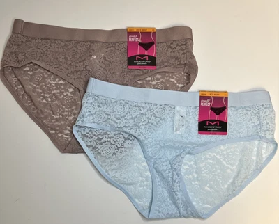 Braguita MAIDENFORM Pure Comfort Elastizada Encaje Azul Moca Helada Para Mujer S/5 2 PK Foto 1 de 4