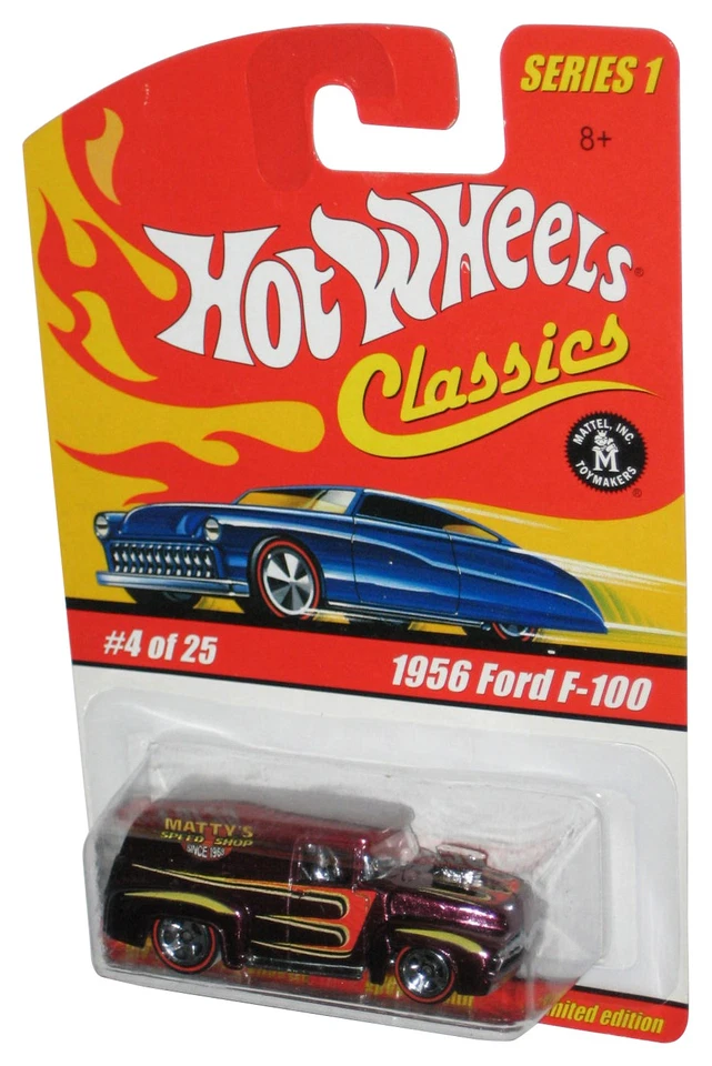 Hot Wheels Classics Series 1 (2004) Red Burgundy 1956 Ford F-100 carro de brinquedo #4/25 - Imagem 1 de 1
