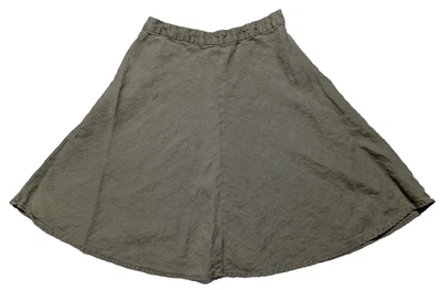 Falda Banana Republic Lino 22" - Mujer Talla 2 Verde Drab Cremallera Lateral Foto 1 de 4