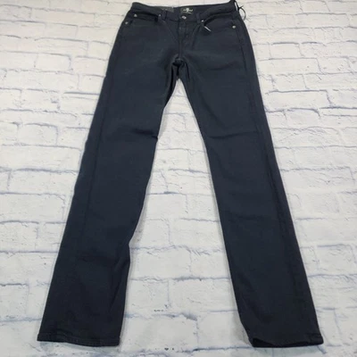 7 For All Mankind MENS SIZE 30X33 Slimmy Slim Straight Jeans Black - Image 1 of 4