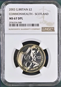 2002 Great Britain £2 Commonwealth Games Scotland NGC MS 67 DPL - Picture 1 of 2