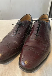 Rare Vintage Johnston & Murphy Aristocraft Burgundy Shell Cordovan Wingtip 11.5 - Picture 1 of 14