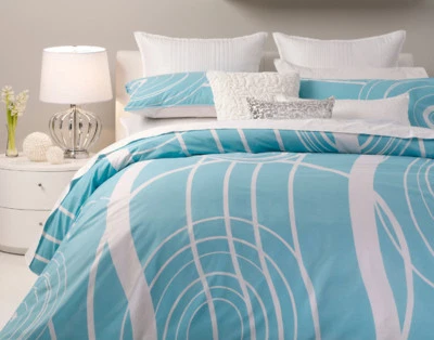 Juego de funda nórdica Doona edredón blanco azul Logan & Mason MURRAY 2 piezas - ÚNICO Foto 1 de 3