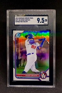 2022 Bowman Chrome Prospects Diego Cartaya Refractor /499 Grade 9.5 - Picture 1 of 2