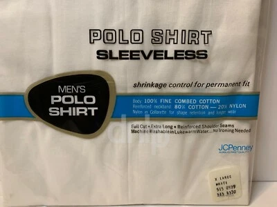 JCPenney White Sleeveless Tee Shirt (1) Crew Neck Mens XL 46-48 1980s Vintage - Image 1 of 4