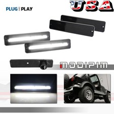 4X White LED F + R SideMarker Light For Jeep CJ5 CJ6 CJ7 CJ8 SJ Wagoneer J10 J20