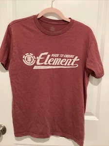 Mens Element MADE TO ENDURE skate Tshirt Size Medium Red - Picture 1 of 3