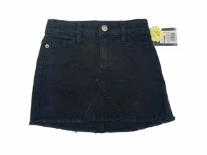 ART CLASS Girls Black Denim Jeans Skirt Raw Hem Stretch Waist Size XS 4/5 [GC-11 - Picture 1 of 6