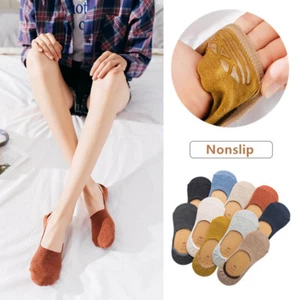 5-10 Pairs Womens Invisible No Show Nonslip Loafer Liner Cotton Socks Low Cut - Picture 1 of 12
