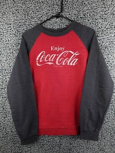 Coca Cola Enjoy Cotton Color Block Red Dark Gray Sweatshirt Trademark sz S RARE - Picture 1 of 11
