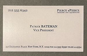 Patrick Bateman American Psycho Prop Business Card