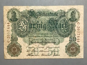 50 REICHSMARK  GERMANY CURRENCY  BILL 1910 year - Picture 1 of 2