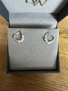 Pandora Pearl Earrings New - Picture 1 of 4