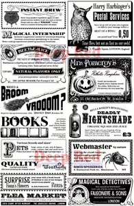 Deep Red Stamps Spooky Classifieds Rubber Cling Stamps - Picture 1 of 2