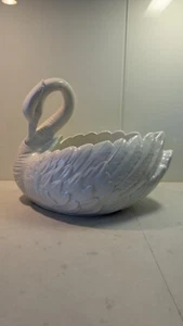 Jardinière Cache Pot CYGNE en Faïence Grand Modèle Rare Collection Vintage Déco - Foto 1 di 16