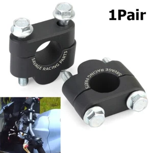 2pk CNC HandleBar Risers Mount Clamp Adapter Universal 7/8'' 22mm Motorcycle New - Picture 1 of 12