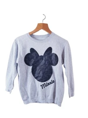 Minnie Kids Girls Long Sleeve Grey Pullover Jumper Sweater Size 10-12 Years - Image 1 of 4