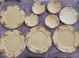 Juego De Colección De 9 Platos/Cuencos Franciscanos Magnolia Dogwood Café Marrón Tostado Real - Imagen 1 de 9