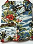 Hilo Hattie Mens Vintage Tiki Hawaiian Aloha Button Up Shirt 2XL Pocket Cotton