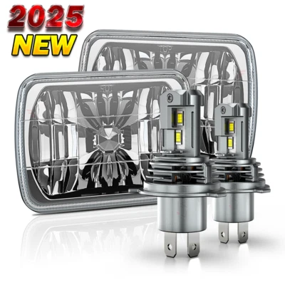 DOT Approved Pair 5x7 7x6 LED headlights With H4 Fit Ford F650 F750 L9000 F 250 - Image 1 of 4