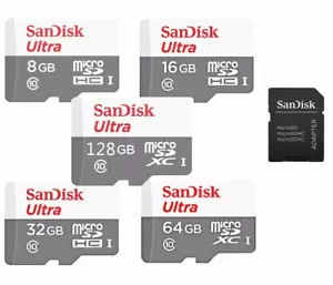 SanDisk 512GB 256GB 128GB 64GB 32GB 16GB Ultra MicroSD memory card C10 100MB/s - Picture 1 of 14