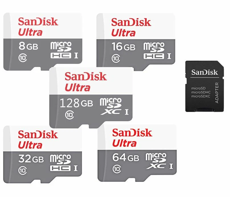 SanDisk ULTRA MicroSD Memory Card 256GB 128GB 64GB 32GB 16GB C10 FHD 100MB/s UK - Image 1 of 1